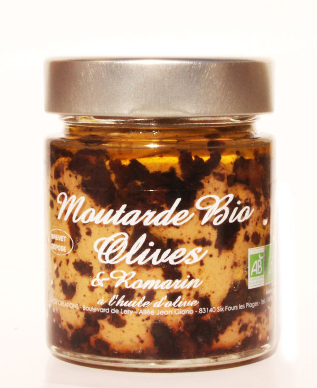 Moutarde bio Olives noires et romarin