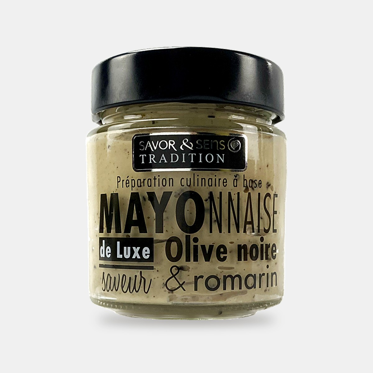 Mayonnaise saveur olives noires et romarin – face
