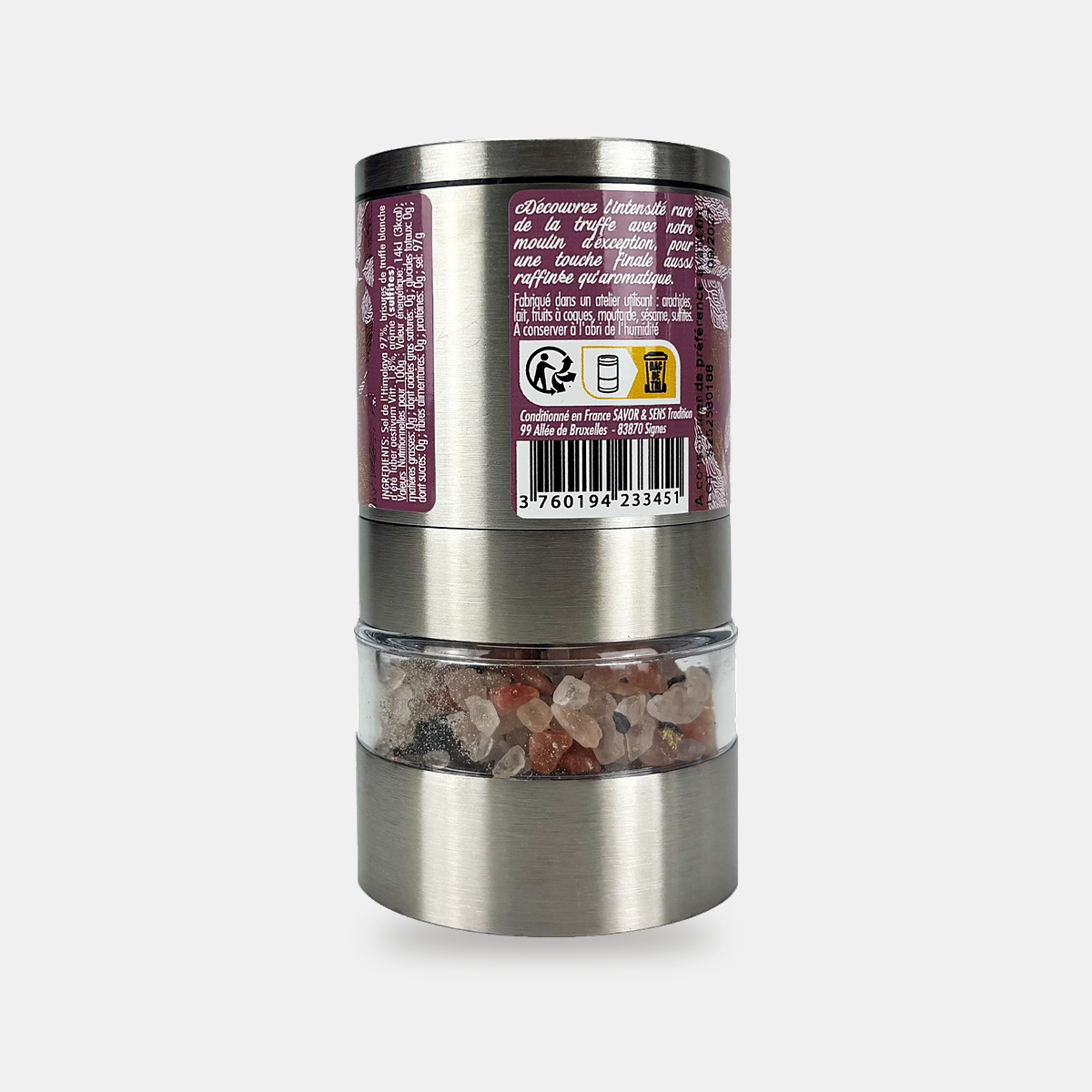 Sel de l'Himalaya aux brisures de truffe blanche d'été & arôme – dos