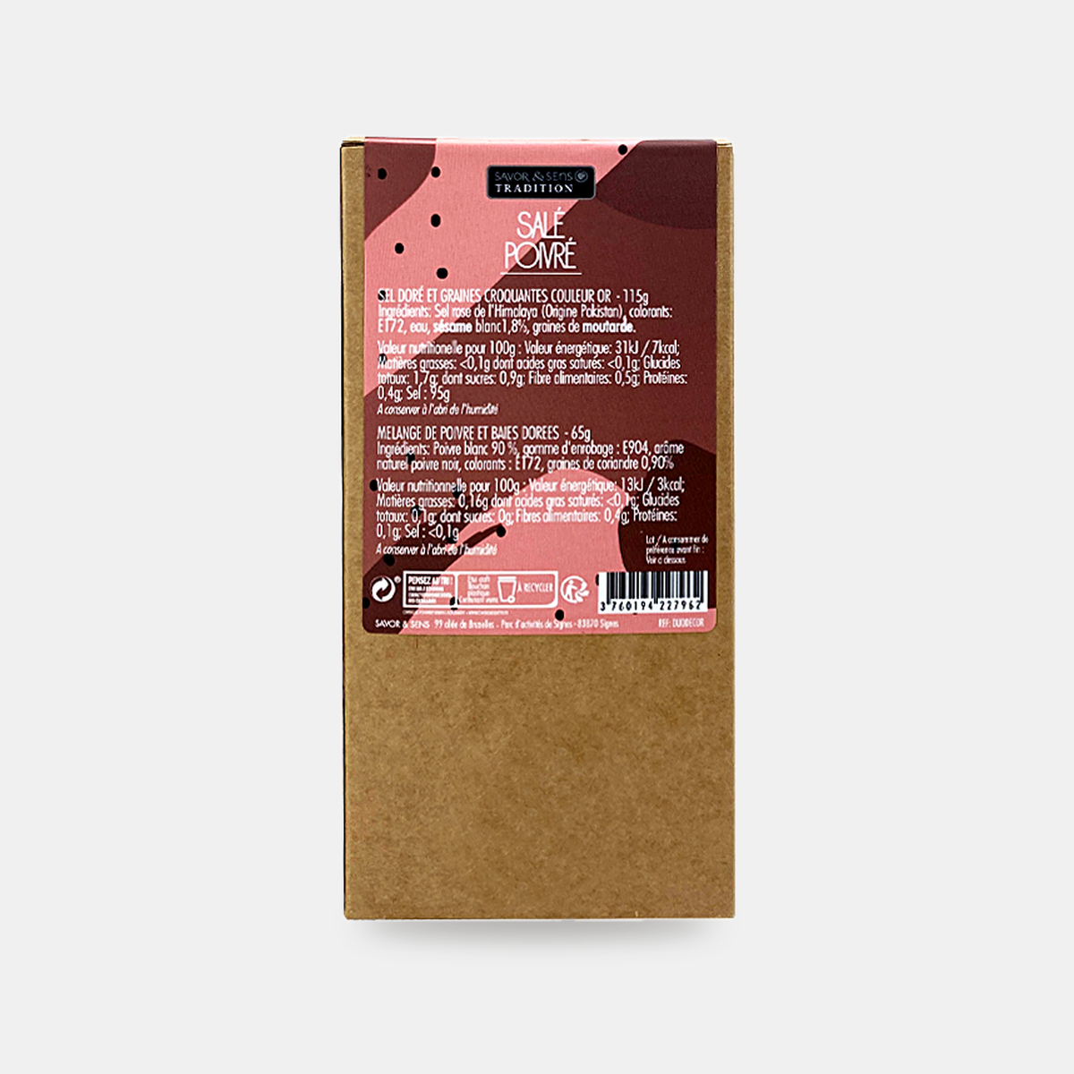 Duo salé/poivré — sel & poivre or rose