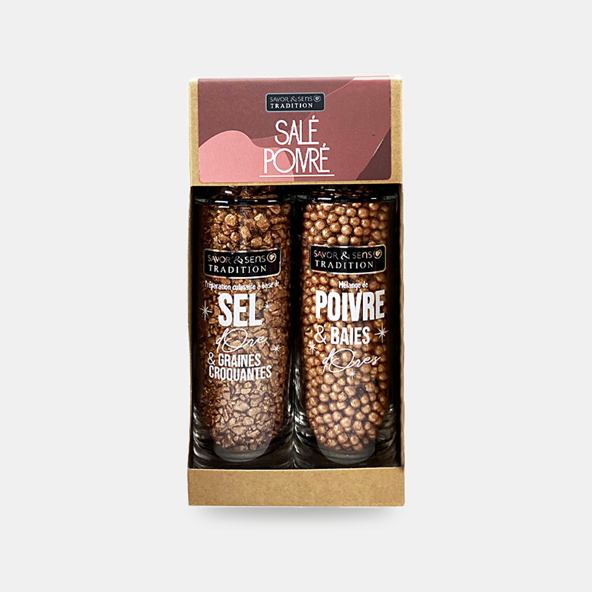 Duo salé/poivré — sel & poivre or rose
