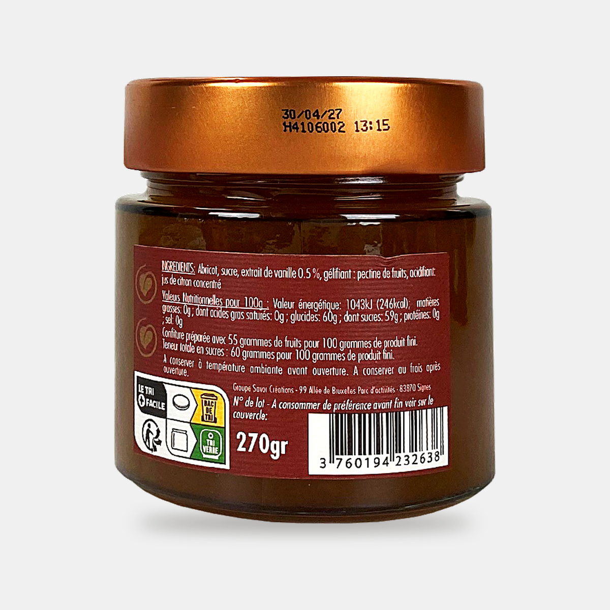 Confiture Abricot Vanille