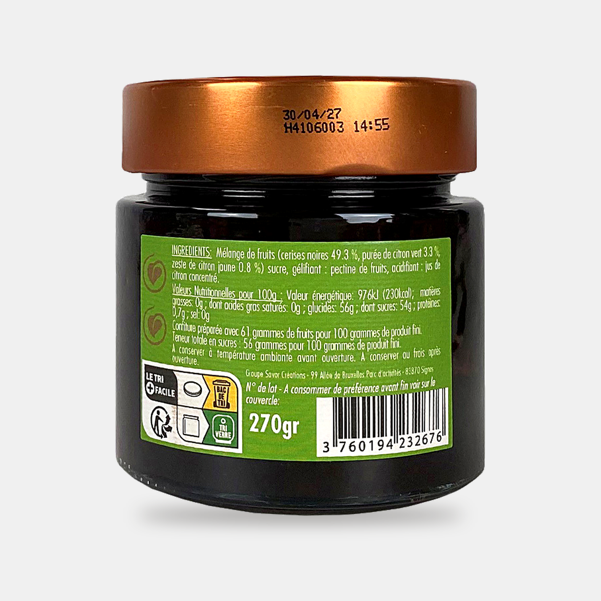 Confiture Cerise & Citron Vert