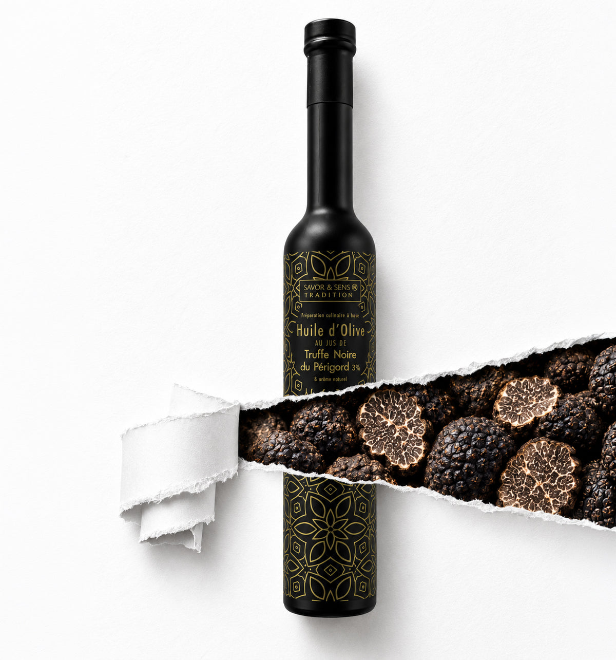 Huile d'olive au jus de truffe noire (Périgord 3%)
