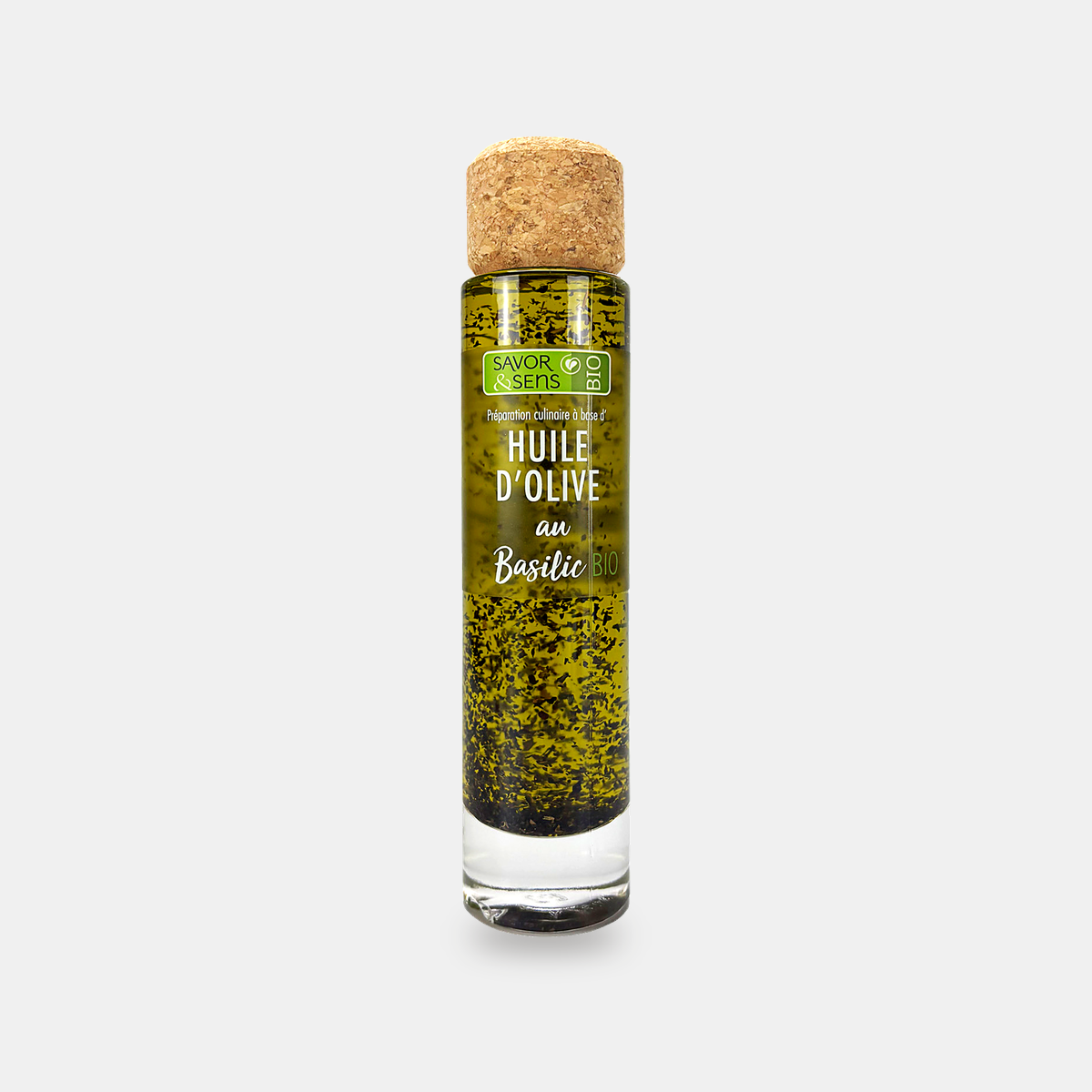 Huile d'olive à l'huile essentielle de Basilic