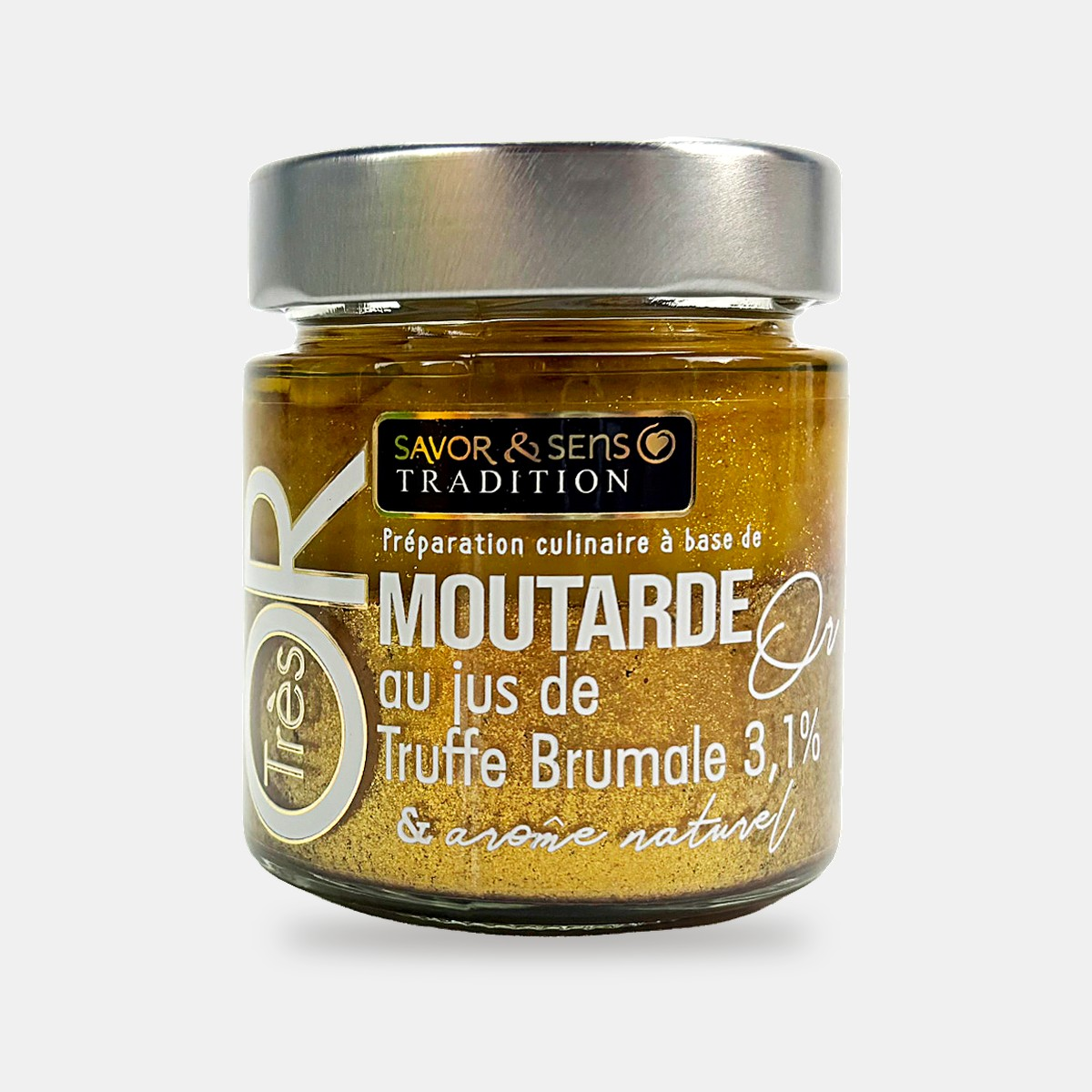 Gold-Senf mit Brumale-Trüffelsaft 3,1 % & natürlichem Aroma – Vorderseite