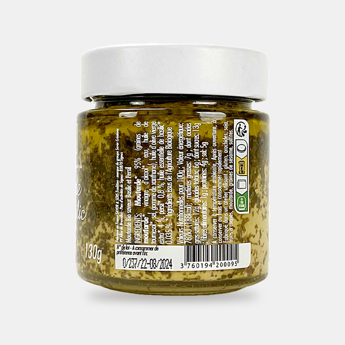 Moutarde Bio au Persil saveur Basilic*