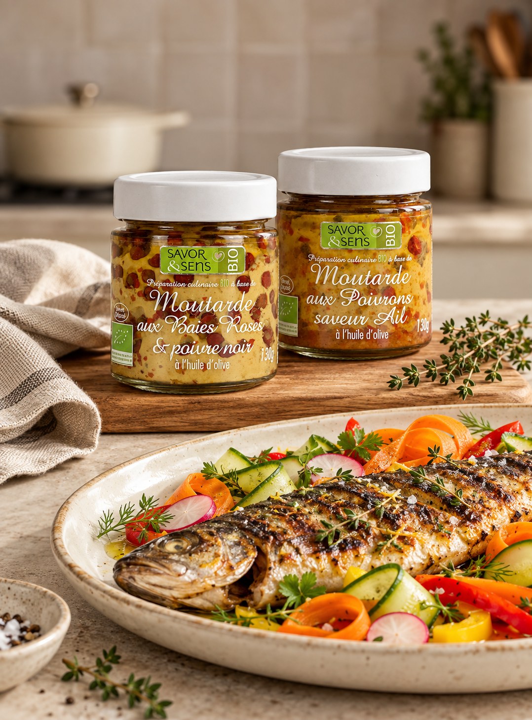 Lifestyle – Organic bell pepper & garlic mustard