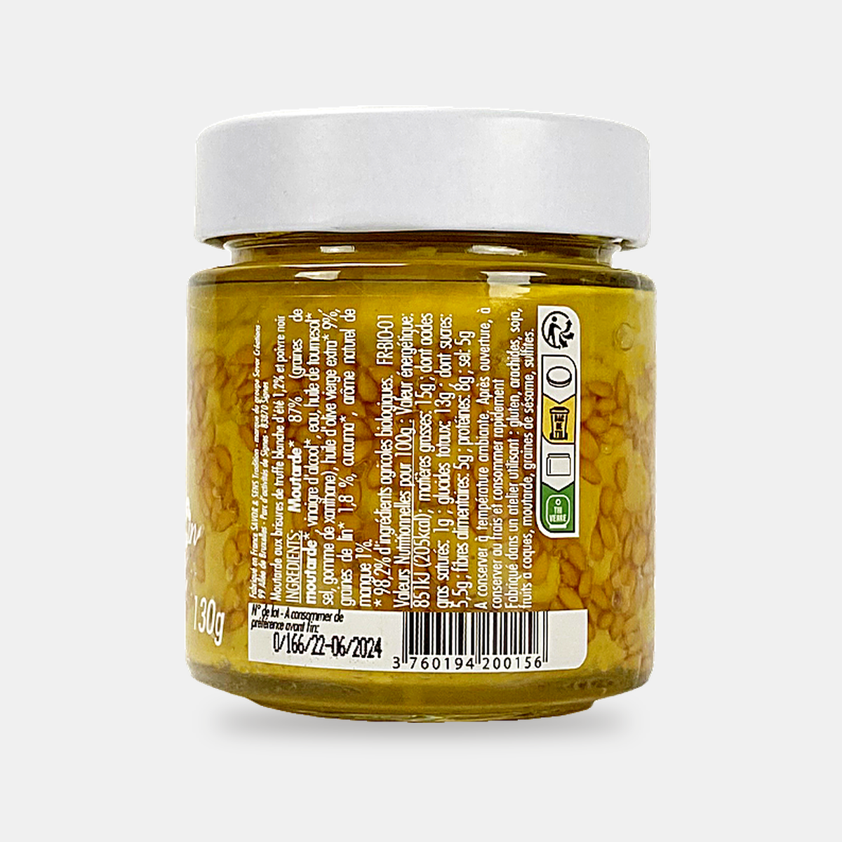 Moutarde Bio saveur Mangue & Graine de Lin *