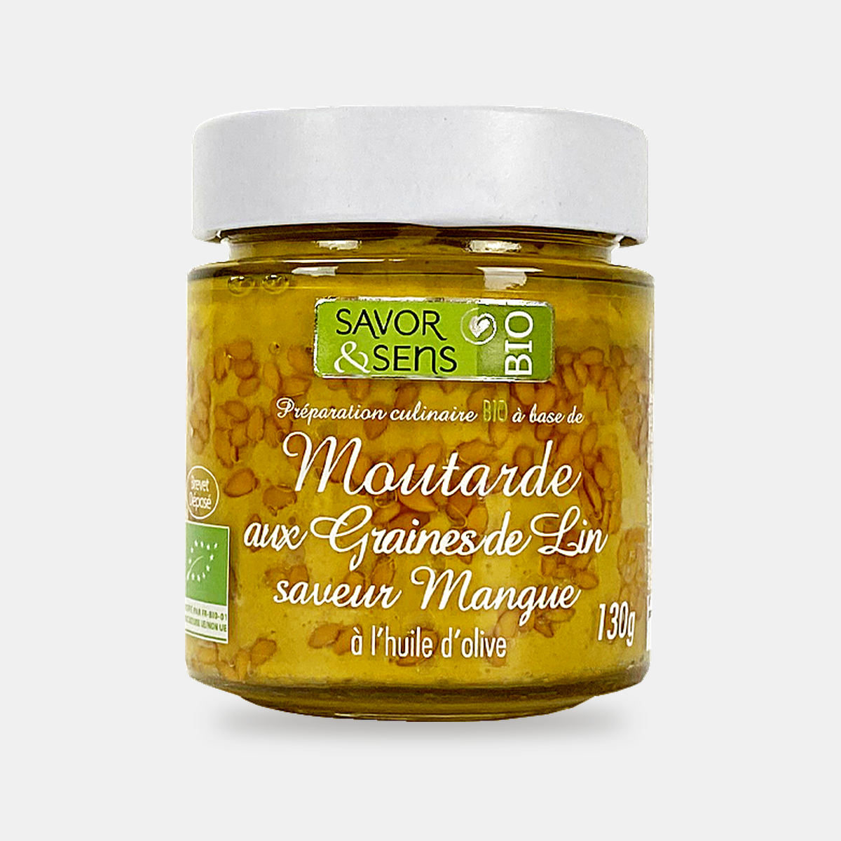 Moutarde Bio saveur Mangue & Graine de Lin *