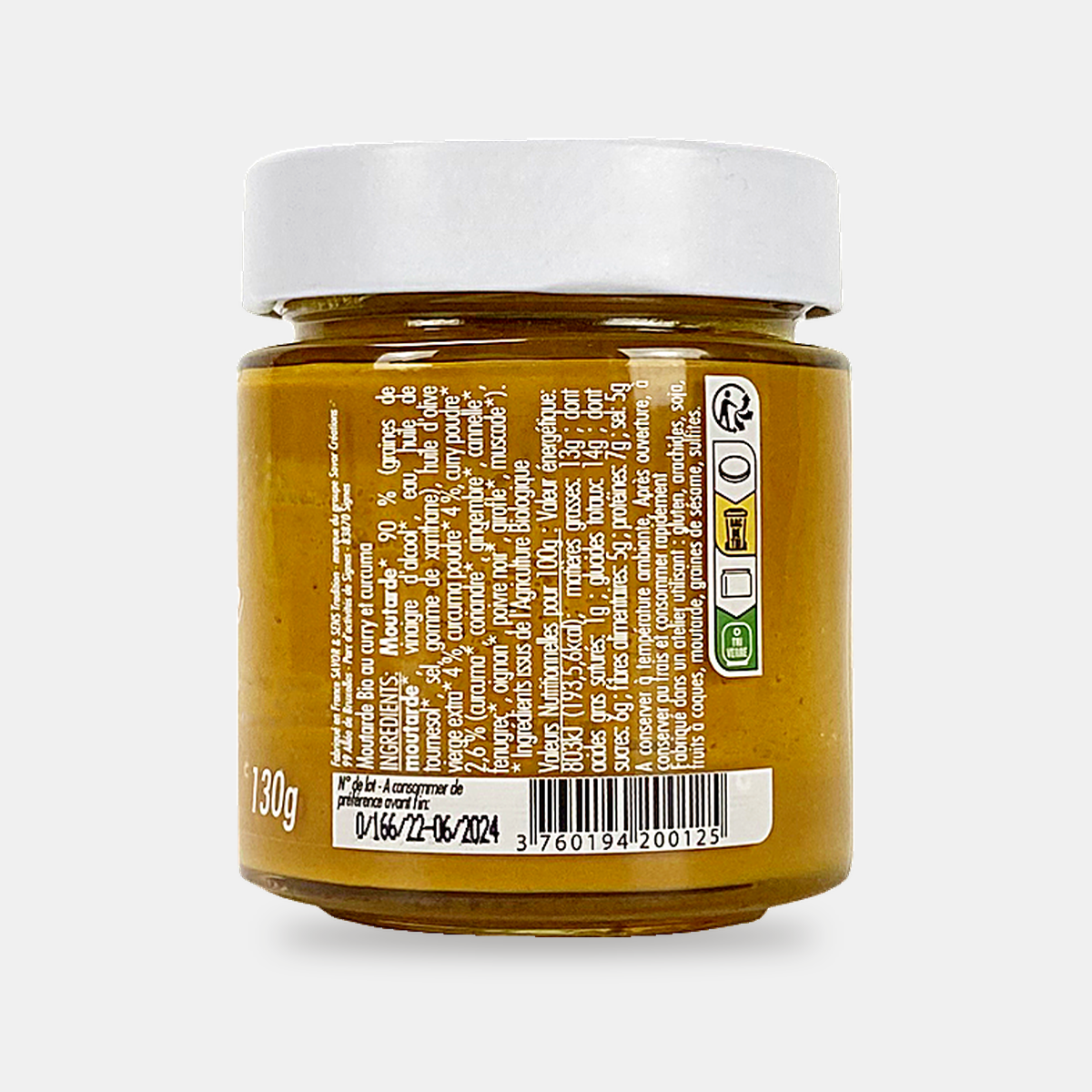 Moutarde Bio Curry & Curcuma*