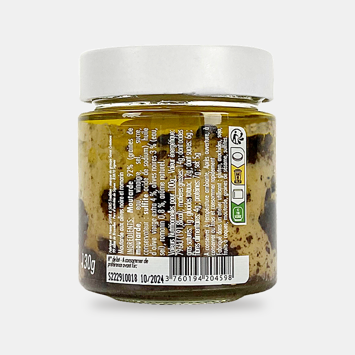 Moutarde Conventionnelle Olives Noires & Romarin