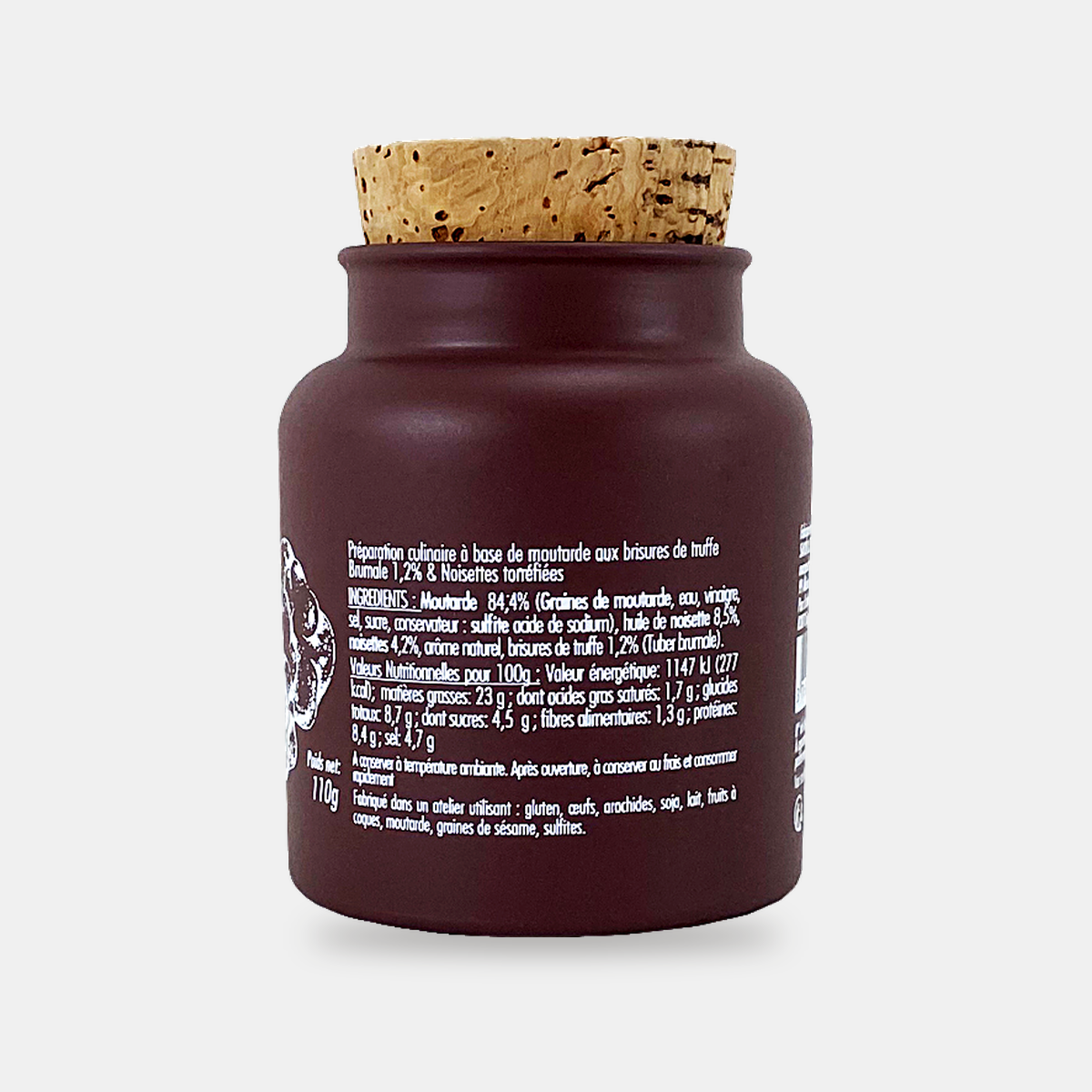 Mustard with Brumale truffle pieces and roasted hazelnuts