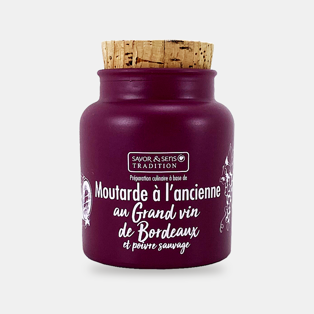 Moutarde à l'ancienne au grand vin de Bordeaux et poivre sauvage