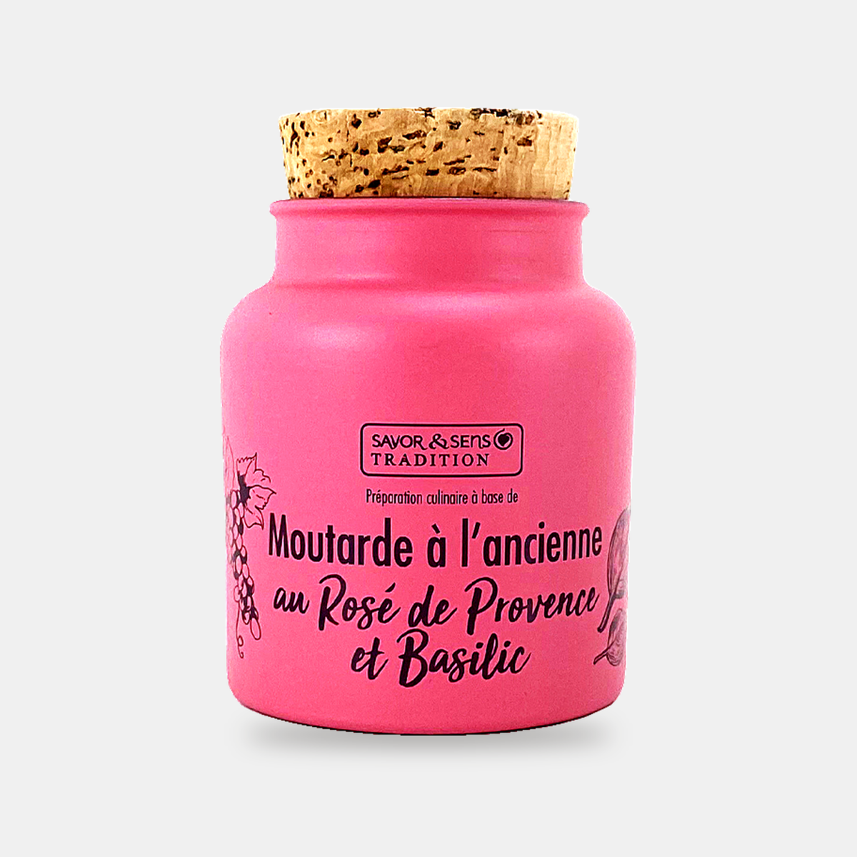 Moutarde à l'ancienne au rosé du sud et basilic