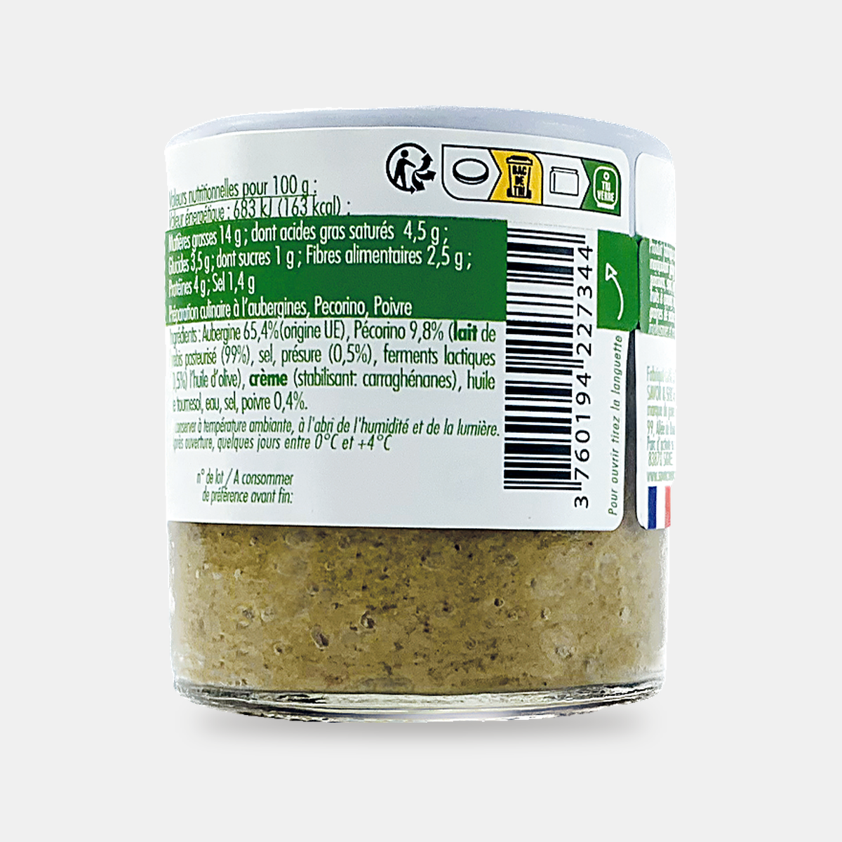 Aubergine, Pecorino et poivre