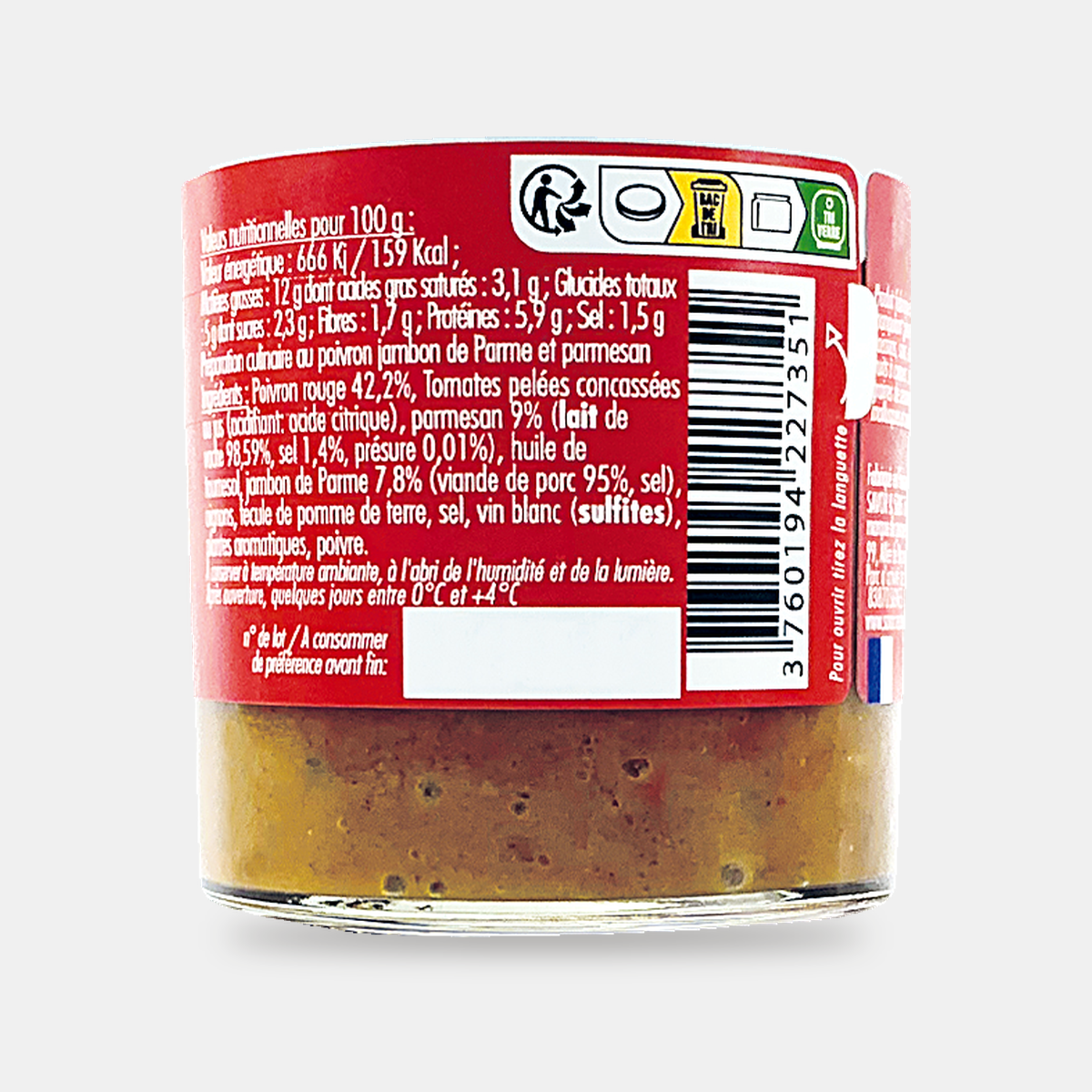 Poivron, jambon de Parme et Parmesan