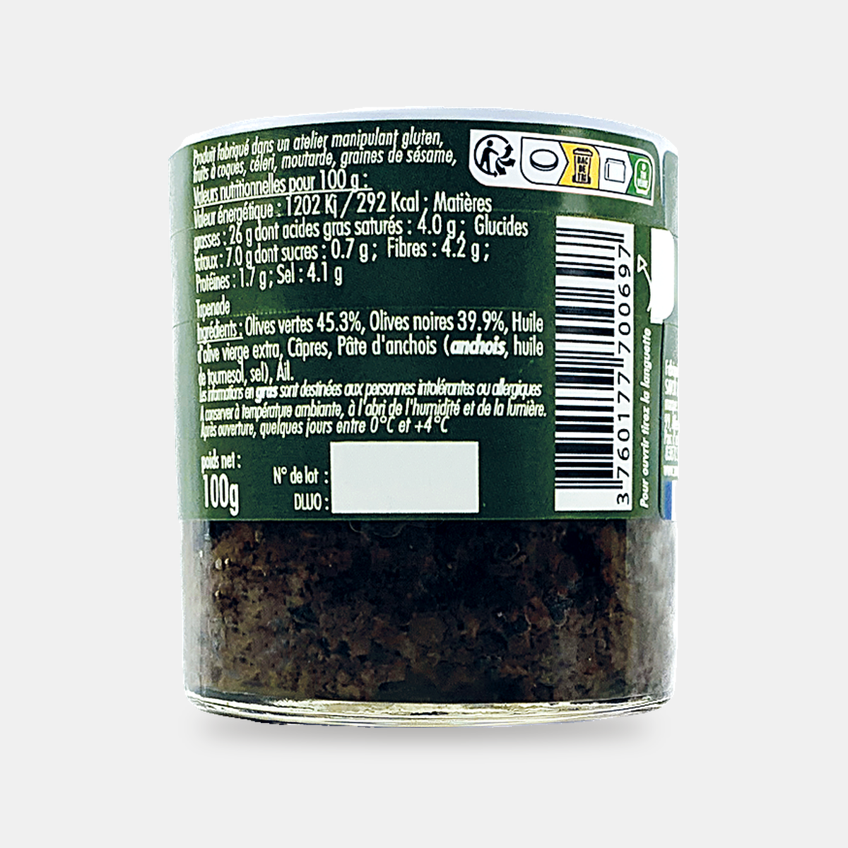 Tapenade de Ninon (duo olives noires et vertes)