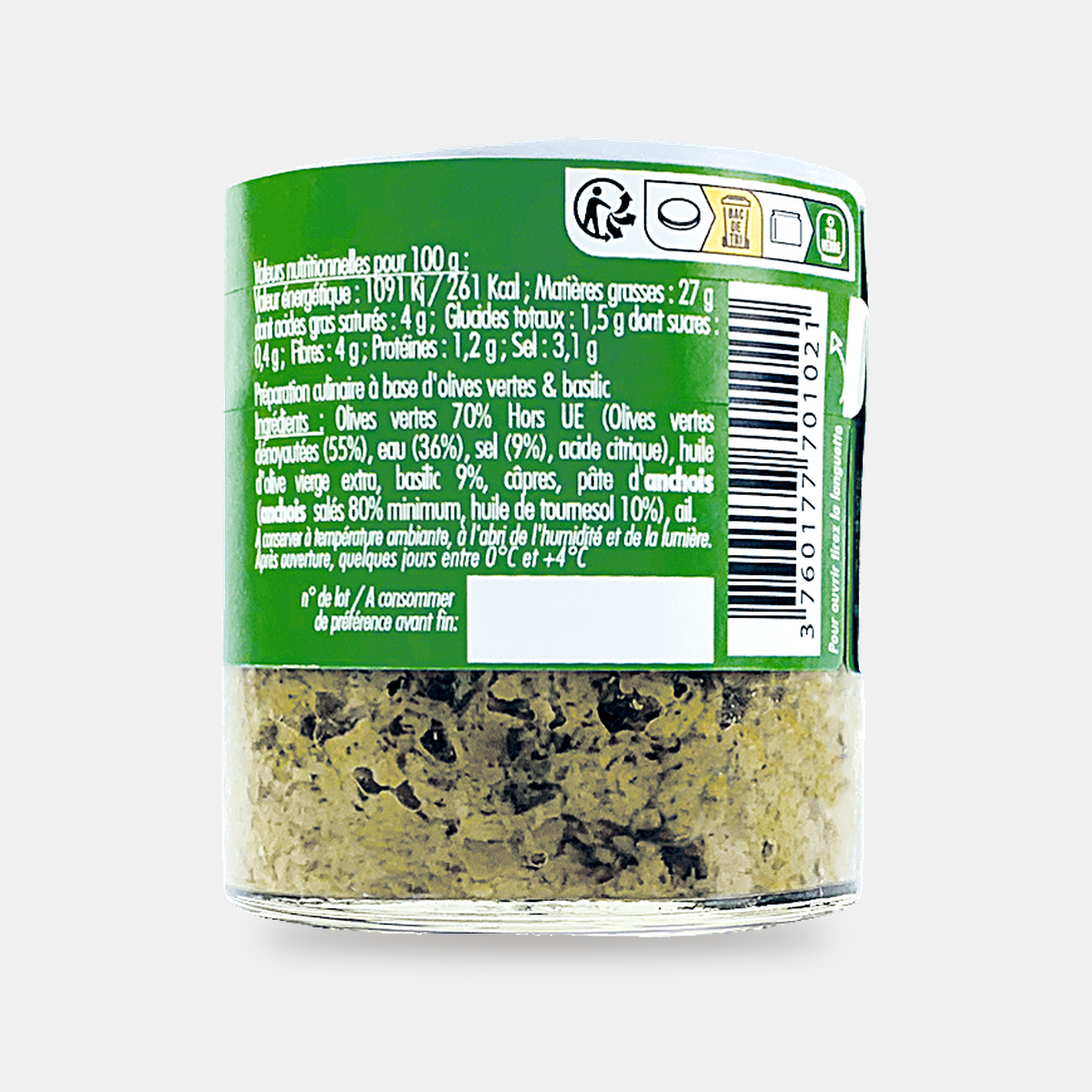 Olivade verte au basilic