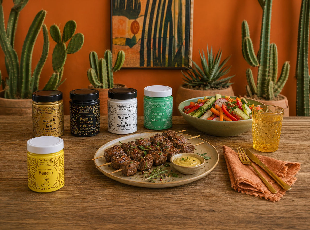 Lifestyle – Mustard with black truffle pieces