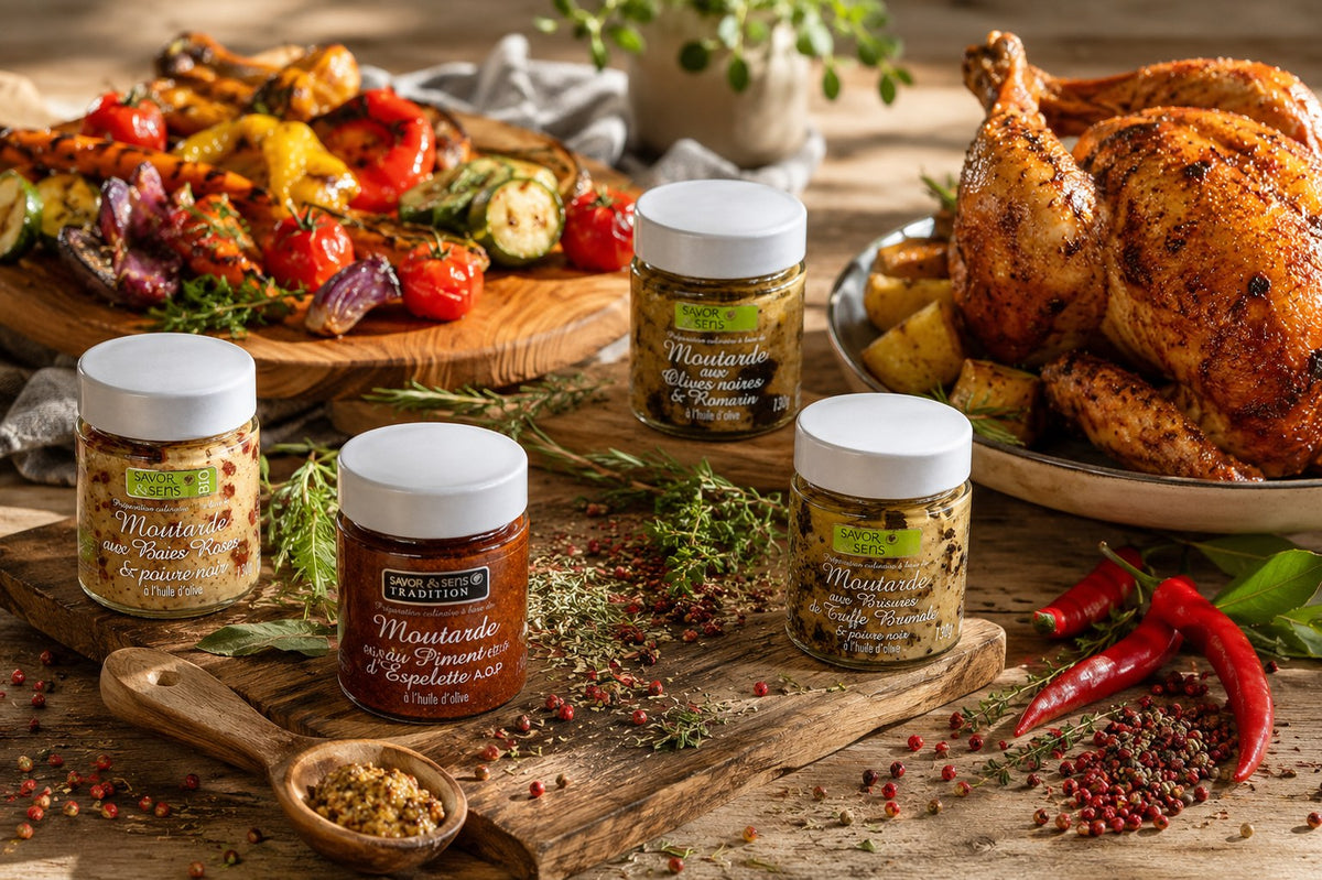 Lifestyle – Organic pink peppercorn & black pepper mustard