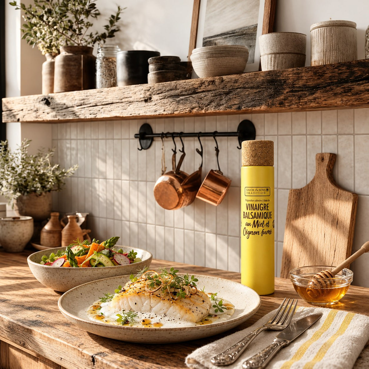Stimmungsbild – Balsamico-Essig mit Honig und geräucherten Zwiebeln