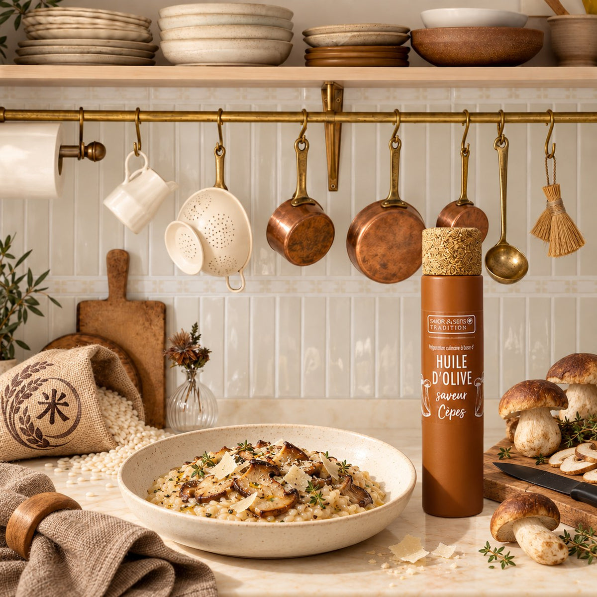 Ambiance – Huile d'olive saveur Cèpes (Marron clair)