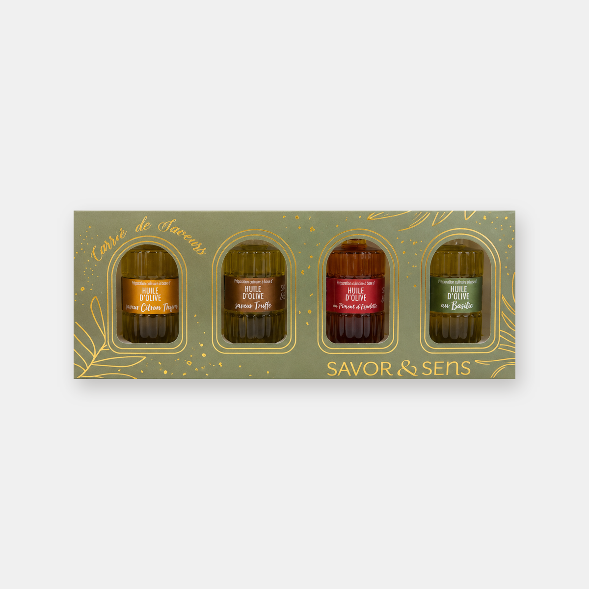 Coffret Carré de Saveurs – 4 huiles d'olive